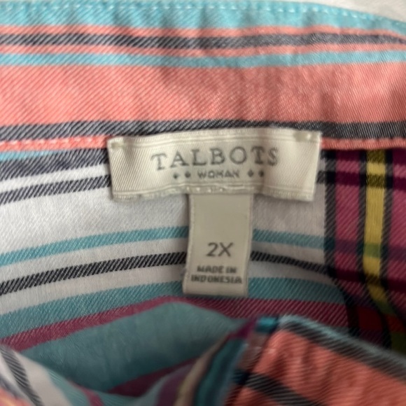 Talbots Women Plaid Button Down Blouse size 2X - Picture 4 of 6